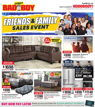 Lastman's Bad Boy Superstore Flyer April 28 to May 25