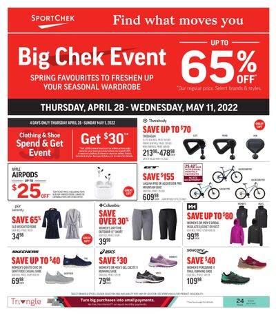 Sport Chek Big Chek Event Flyer April 28 to May 11