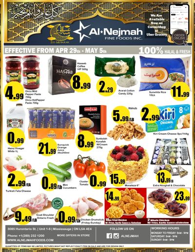 Alnejmah Fine Foods Inc. Flyer April 29 to May 5