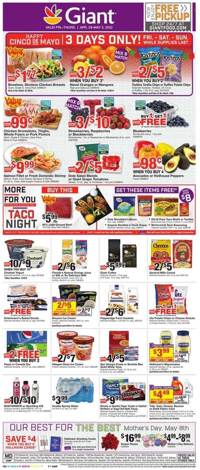 Giant Food (DE, MD, VA) Weekly Ad Flyer April 29 to May 6