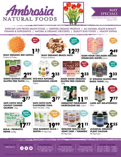 Ambrosia Natural Foods Flyer May 1 to 31