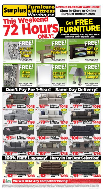 Surplus Furniture & Mattress Warehouse (Moncton) Flyer May 2 to 8