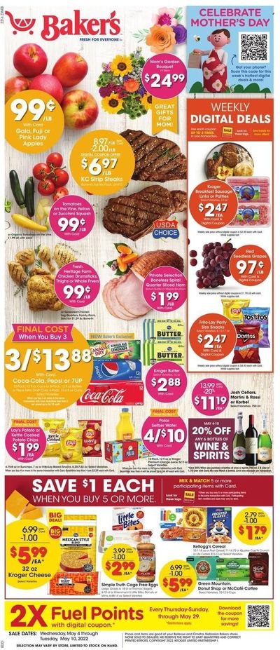 Baker's (NE) Weekly Ad Flyer May 3 to May 10