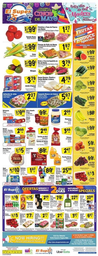 El Super (CA, NM, NV, TX) Weekly Ad Flyer May 5 to May 12