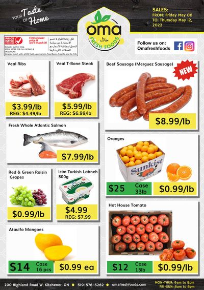Oma Fresh Foods Flyer May 6 to 12