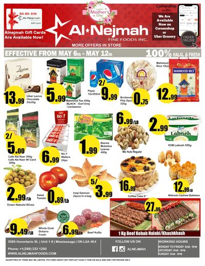 Alnejmah Fine Foods Inc. Flyer May 6 to 12
