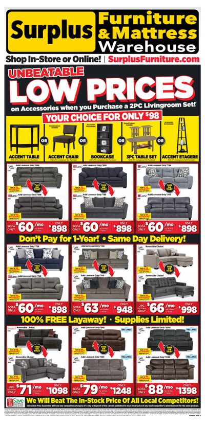 Surplus Furniture & Mattress Warehouse (Peterborough) Flyer May 9 to 29