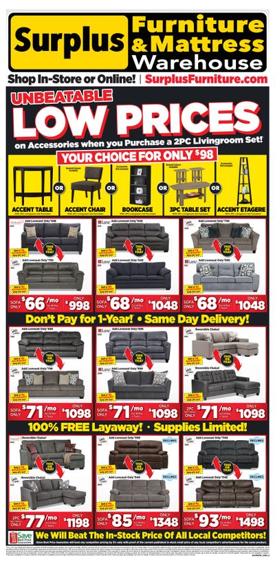Surplus Furniture & Mattress Warehouse (Grand Falls Windsor) Flyer May 9 to 29