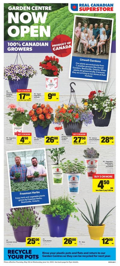 Real Canadian Superstore (ON) Garden Centre Flyer May 5 to June 1