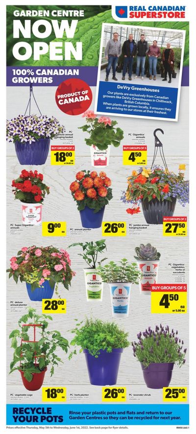 Real Canadian Superstore (West) Garden Centre Flyer May 5 to June 1