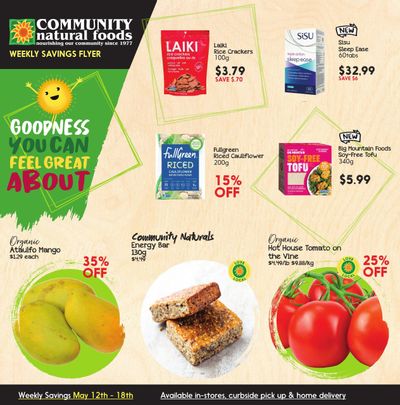 Community Natural Foods Flyer May 12 to 18