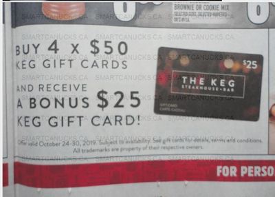 Metro Ontario: Get A $25 Bonus Keg Gift Card When You Purchase 4x$50 Cards