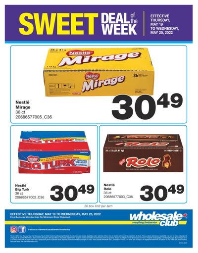 Wholesale Club Sweet Deal of the Week Flyer May 19 to 25