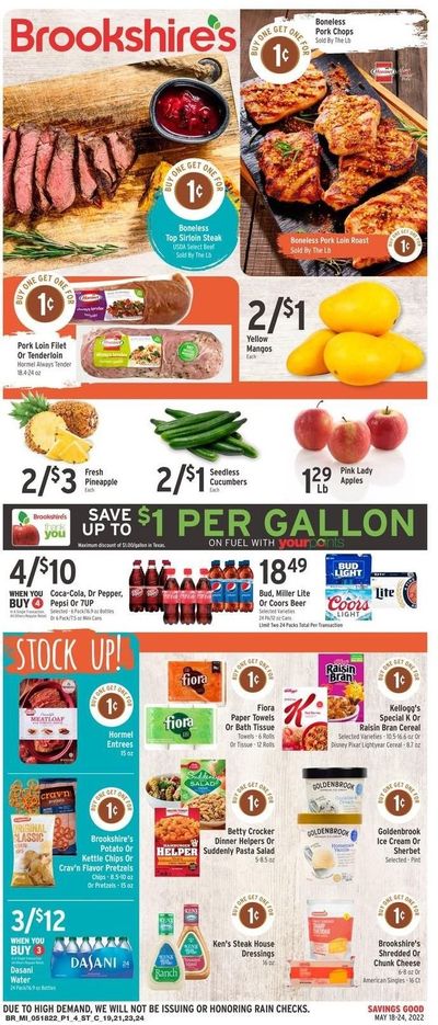 Brookshires (AR, LA, TX) Weekly Ad Flyer May 19 to May 26 Brookshires (AR, LA, TX) Weekly Ad Flyer May 19 to May 26