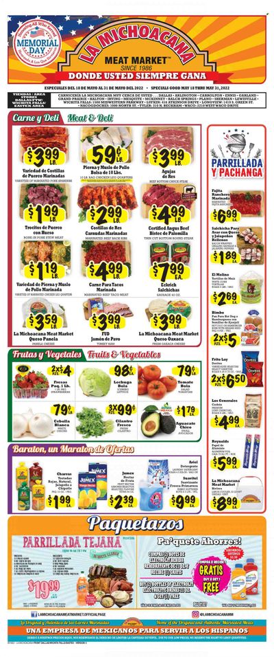 La Michoacana Meat Market (TX) Weekly Ad Flyer May 19 to May 26