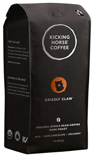 Kicking Horse Coffee, Grizzly Claw, Dark Roast, Whole Bean, 1 lb - Certified Organic, Fairtrade, Kosher Coffee $9.99 (Reg $16.95)