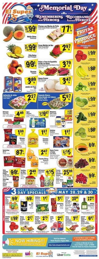 El Super (CA, NM, NV, TX) Weekly Ad Flyer May 25 to June 1