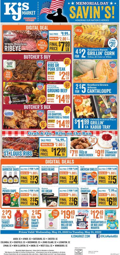 KJ´s Market (GA, SC) Weekly Ad Flyer May 25 to June 1