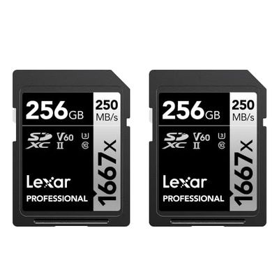 Lexar Professional 1667x 256GB (2-Pack) SDXC UHS-II Cards, Up to 250MB/s Read, for Professional Photographer, Videographer, Enthusiast (LSD1667256G-B2NNU) $166.15 (Reg $176.64)