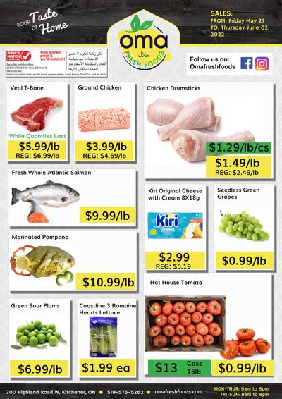 Oma Fresh Foods Flyer May 27 to June 2