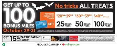 Sobeys Ontario: Get up to 100 Bonus Air Miles on Halloween Treats October 29th – 31st