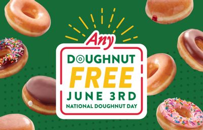 Enjoy a Free Doughnut on Friday, June 3 at Krispy Kreme in Celebration of National Doughnut Day