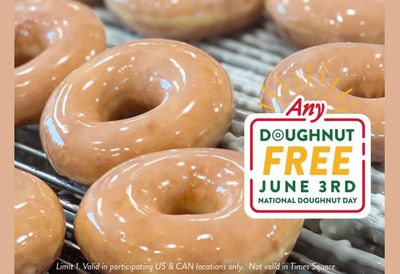 Krispy Kreme Canada National Doughnut Day Promotion: Any Doughnut FREE, Friday!