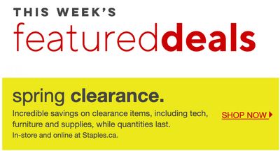 Staples Canada Featured Deals: Save up to $200 on Spring Clearance Sale