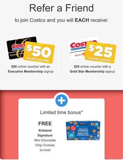 Costco Canada Promotion: Refer a Friend and You Each Get a $25 – $50 Costco Online Voucher