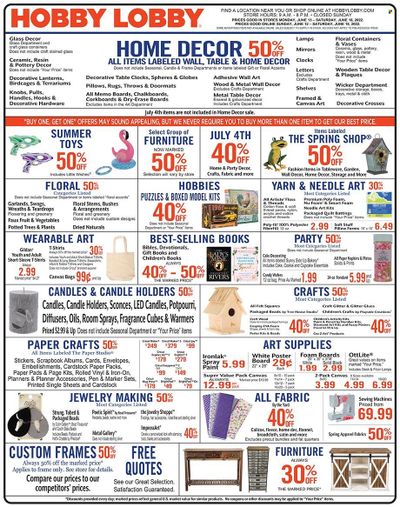 Hobby Lobby Weekly Ad Flyer June 12 to June 19