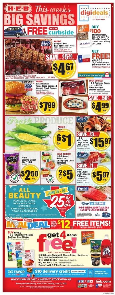 H-E-B (TX) Weekly Ad Flyer June 14 to June 21