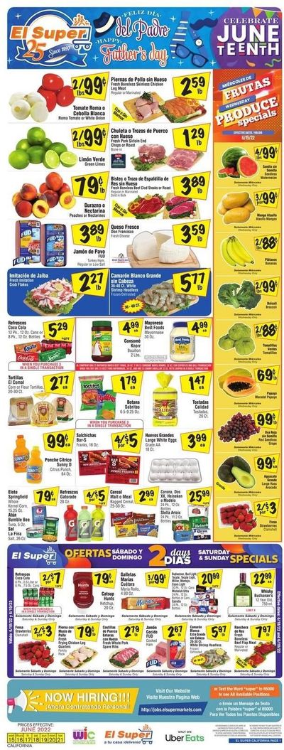 El Super (CA, NM, NV, TX) Weekly Ad Flyer June 15 to June 22