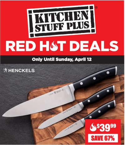 Kitchen Stuff Plus Canada Red Hot Sale: Save 67% on 3 Pc. Henckels Forged Accent Chef Knife Set + More Deals