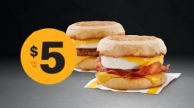 McDonald’s Canada Deals & Promotions: Get 2 McMuffin Sandwiches for only $5