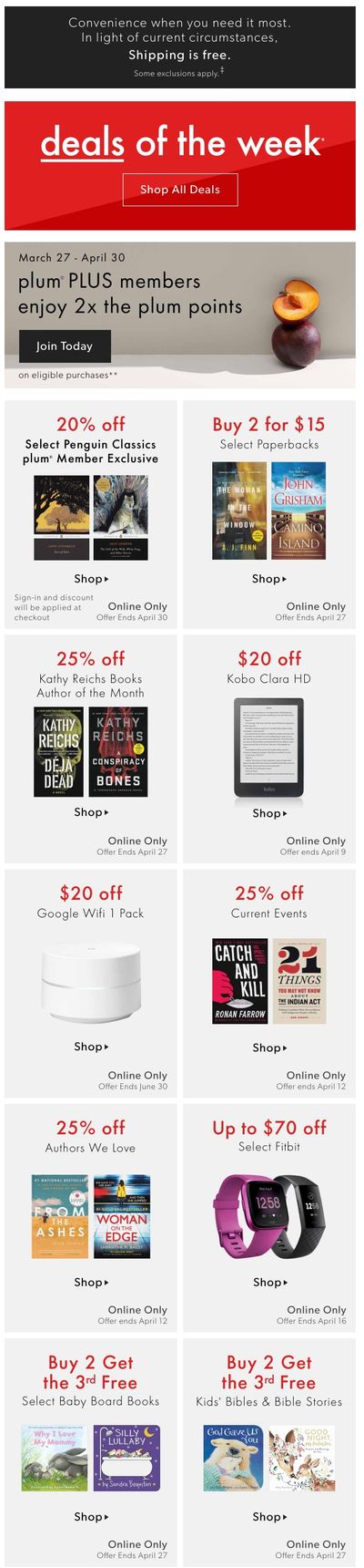 Chapters Indigo Online Deals of the Week April 6 to 12