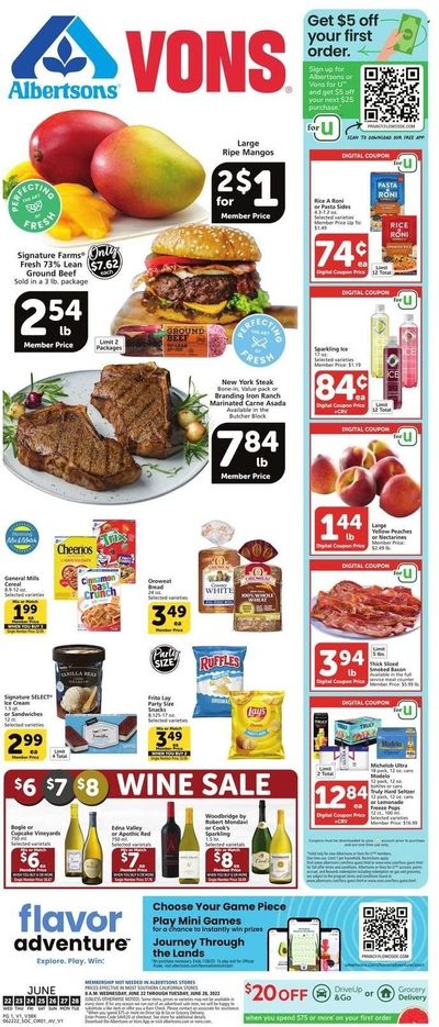 Vons (CA) Weekly Ad Flyer June 21 to June 28