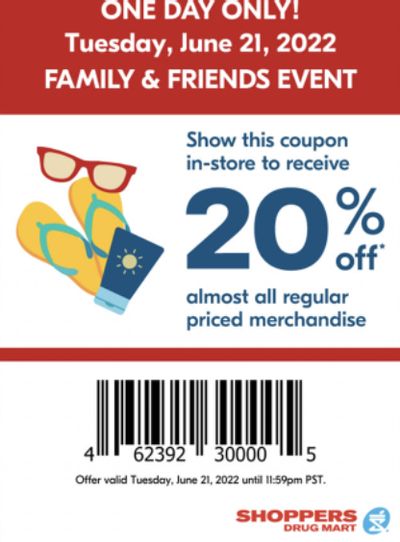 Shoppers Drug Mart Canada Tuesday Text Offer: Get 20% Of Regular Price Items Today Only
