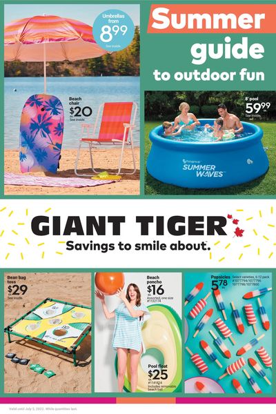 Giant Tiger Summer Guide to Outdoor Fun Flyer June 22 to July 5