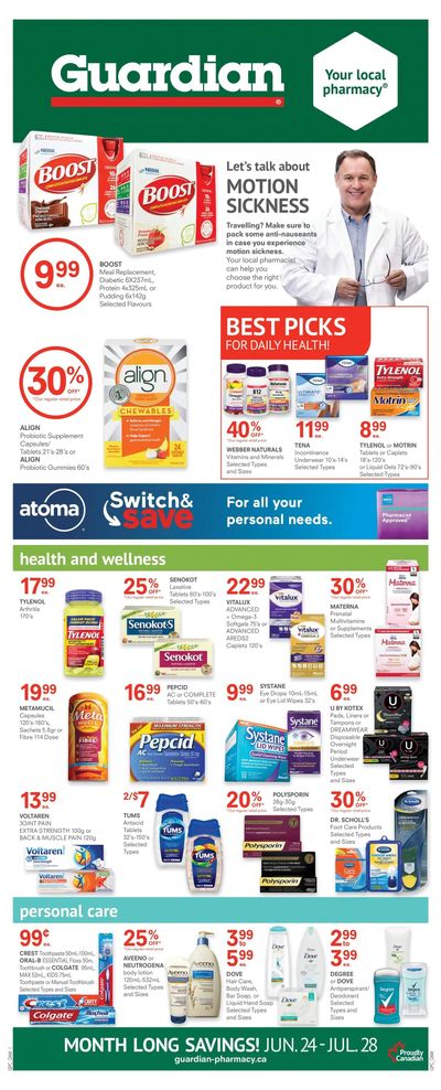 Guardian Monthly Pharmacy Flyer June 24 to July 28
