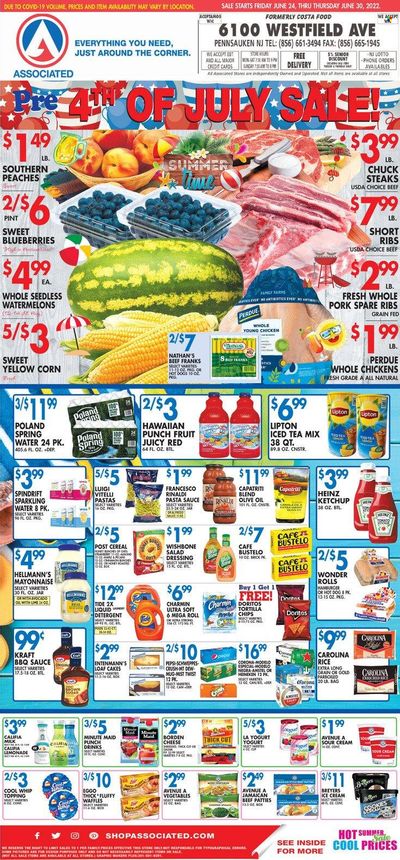 Associated Supermarkets (NY) Weekly Ad Flyer June 24 to July 1