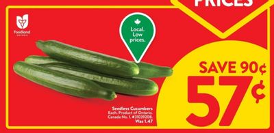 Walmart Canada: English Cucumbers 32 Cents After Cash Back Offer This Week