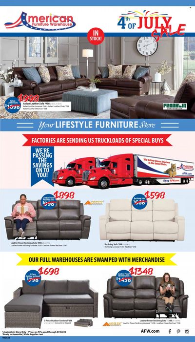 American Furniture Warehouse (AZ, CO, TX) Weekly Ad Flyer June 26 to July 3