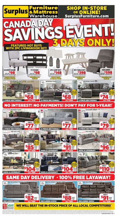 Surplus Furniture & Mattress Warehouse (Saint John) Flyer June 27 to July 3
