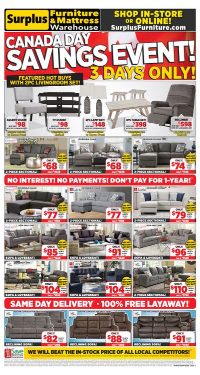 Surplus Furniture & Mattress Warehouse (Fredericton) Flyer June 27 to July 3