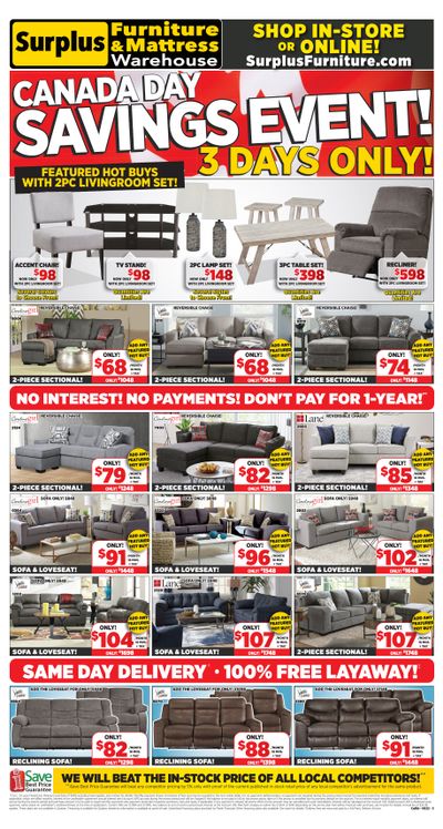 Surplus Furniture & Mattress Warehouse (Edmonton) Flyer June 27 to July 3