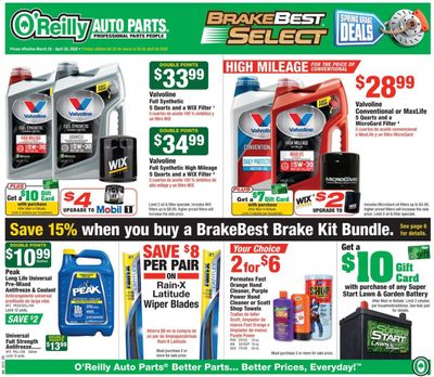 O'Reilly Auto Parts Weekly Ad & Flyer March 25 to April 28