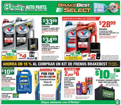 O'Reilly Auto Parts (ES) Weekly Ad & Flyer March 25 to April 28
