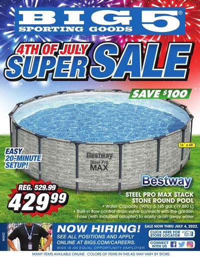 Big 5 (AZ, CA, CO, ID, NM, OR, UT, WA) Weekly Ad Flyer June 27 to July 4