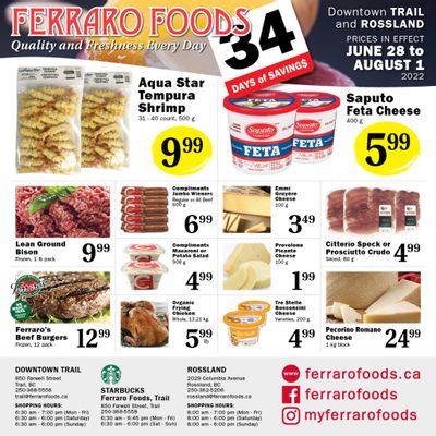 Ferraro Foods Flyer June 28 to August 1