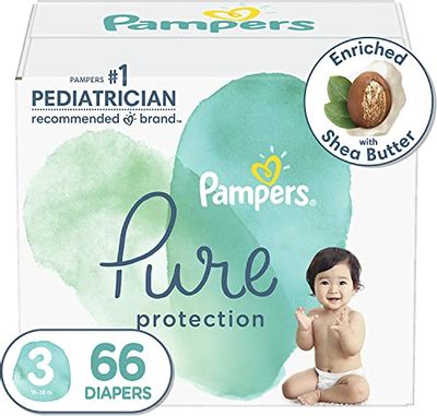 Pampers Diapers Size 3 - Pure Protection Hypoallergenic Disposable Baby Diapers for Sensitive Skin, Fragrance Free, 66 Count, Super Pack $19.99 (Reg $29.99)
